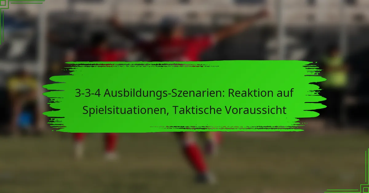 3-3-4 Ausbildungs-Szenarien: Reaktion auf Spielsituationen, Taktische Voraussicht