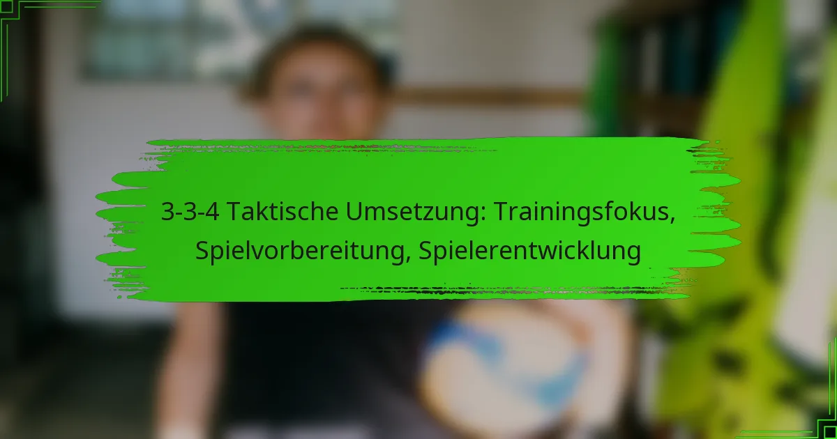 3-3-4 Taktische Umsetzung: Trainingsfokus, Spielvorbereitung, Spielerentwicklung