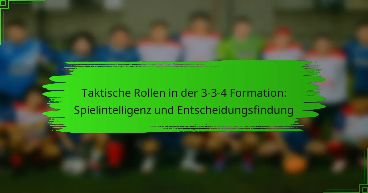 Taktische Rollen in der 3-3-4 Formation: Spielintelligenz und Entscheidungsfindung